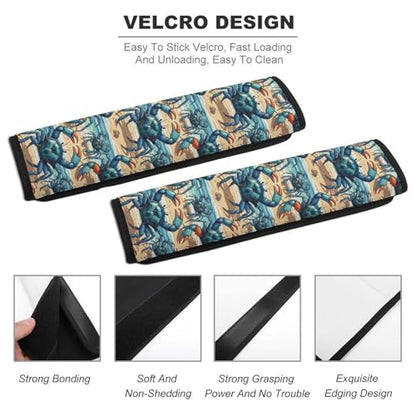 1 Pair Universal Soft and Comfortable Car Seat Belt Pad for Girls and Boys, Most Cars, Coastal Crabs Harness Pads Strap, Neck and Shoulder Support - color: Pattern 143