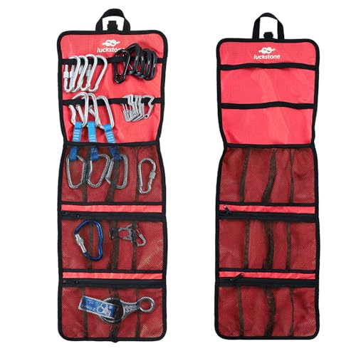 Lixada Climbing Quickdraw Hanging Storage Bag Climbing Gear Organizer Bag Small Tools Organizer Pouch - color: Red