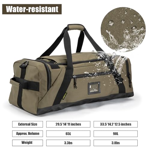 90L Large Duffle Bag | Gym Bag, Weekend Bag, Travel Backpack, Carry On, Sports Duffel,duffle backpack - color: ArmyGreen, size: 90L