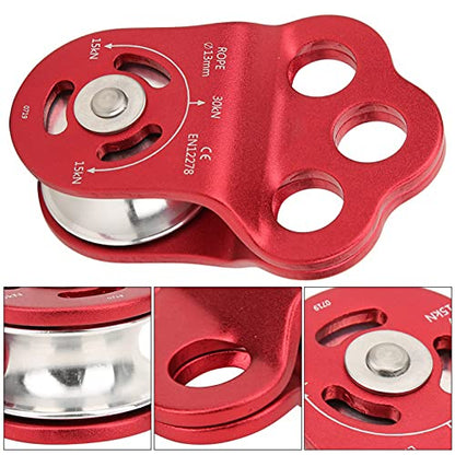 Keenso Climbing Pulley, High Strength Outdoor Tool, Three Hole Single Pulley for Mountaineering, Rock Climbing, and Home Use