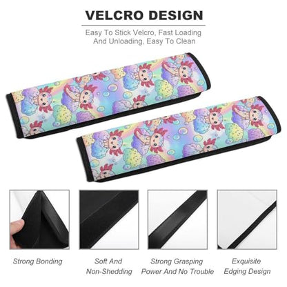 2 Pack Breathable Car Seat Straps Shoulder Pads for Adults and Children, All Vehicles, Cute Axolotl Art Harness Pads Strap, Pressure Relief - color: Pattern 704