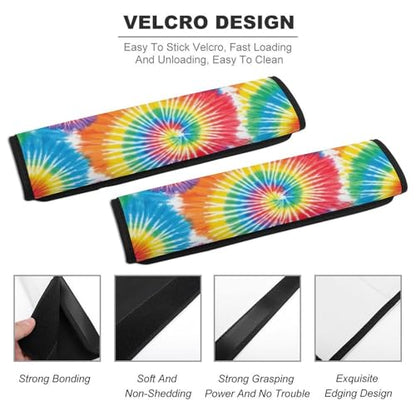Universal Fit Colorful Tie Dye Seat Belt Shoulder Pad for Adult Use, Most Cars, 1 Pair Harness Pads Strap Anti-Slip Pad - color: Pattern 1025