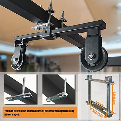 Power Rack Pulley Attachment, LAT Pulldown Machine - Cable & Weight Dual Pulley System for Home Gym Strength Training, Power Racks - color: Style 1