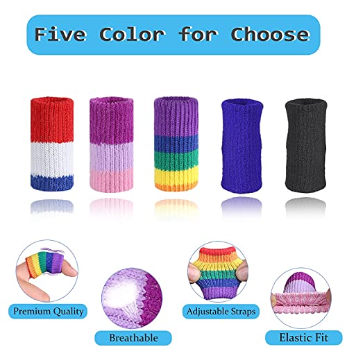 Finger Compression Sleeves, 10 Pcs | Finger Protectors Cots for Arthritis Swelling Basketball Sport, Breathable Elastic - color: Blue