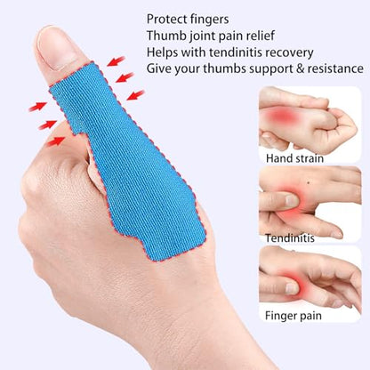 Precut Kinesiology Tape for Thumb, 36 Pcs Elastic Breathable Athletic Tapes Thumb Support Brace Tape, Self Adhesive Big Toe Brace Strap Thumbs Guard Patches for Arthritis & Tendonitis Pain Relief