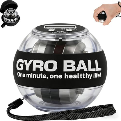Torque Ball Hand Exerciser with Counter，Wrist Rehabilitation Exerciser，Forearm & Grip Strength Trainer Power Gyro Balls with LED Lights