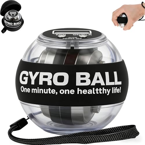 Torque Ball Hand Exerciser with Counter，Wrist Rehabilitation Exerciser，Forearm & Grip Strength Trainer Power Gyro Balls with LED Lights