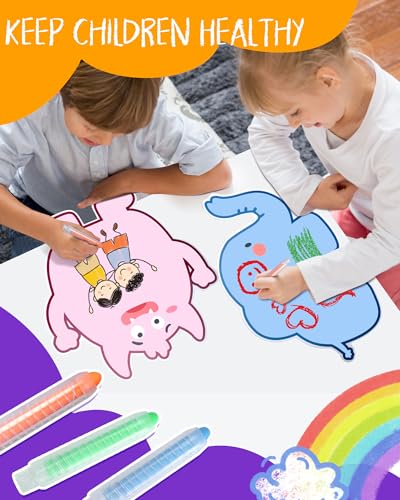 NewFamily Kids Art Chalk Set - 24 Color Dustless Chalk with Cute Magnetic Drawing Board, Creative Gift for Boys and Girls - style: Rainbow Chalk Set 24Colors