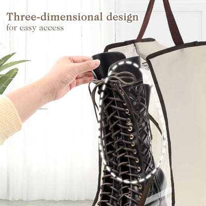 2 Set Boot Storage Bag, Portable Boots Protector Bag Dust Proof Travel Shoe Bags with Handle Boots Organizer for Packing Travel and Daily Use(Tall) - size: Tall
