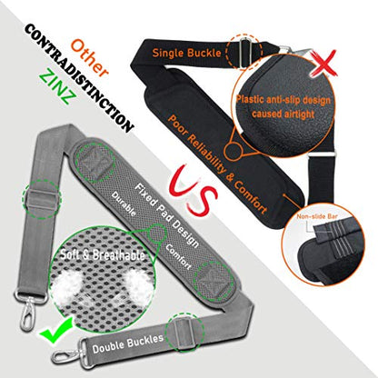Bag Shoulder Strap, Padded Adjustable Shoulder Strap Replacement - color: Grey, size: 57"