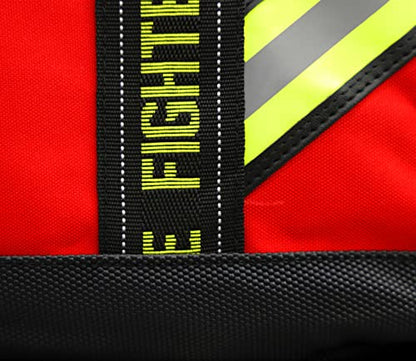 Lightning X Products Fireman Premium 3XL Firefighter Rescue Step-In Turnout Fire Gear Bag With Shoulder Strap & Helmet Pocket (Red) - color: Red