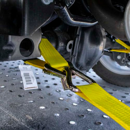 VULCAN Tie Down Axle Straps with Wear Pad - 4 Pack - Classic Yellow - 3,300 Pound Safe Working Load - size: 2" x 22" Classic Yellow (4 Pack)