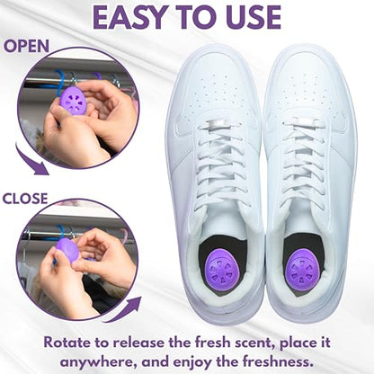 Air Jungles Shoe Deodorizer Balls 6 Ct, Lavender Scent | Odor Remover Balls for Sneakers, Gym Bags, Lockers, Closets, Hampers, and Drawers, Essential Oil Provides Natural Freshness - size: 6 Count (Pack of 1)