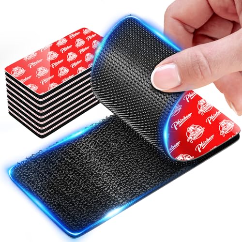 PHIXBEAR 4 inch Large Wide Hook and Loop Strips with Super Adhesive Heavy Duty, Heat Resistant Waterproof, Outdoor or Indoor Use, 8 Sets Black 4x2 Inch - size: 2x4 Inch（8 Sets）