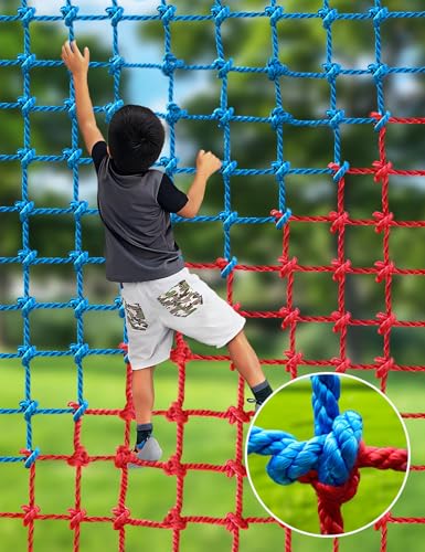Climbing Cargo Net, Polyester Playground Climbing Net, Heavy Duty Large Military Climbing Net for Kids Outdoor, Kids Safety Protection Net, Rope Ladder, Jungle Gyms, Swingset, Treehouse - size: 3ft x 9ft