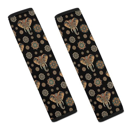 2 Piece Indian Elephant Car Seat Straps Shoulder Pads Universal Fit Automotive Seat Belt Protector for Kids, Car Seats Pushchair Strollers High Chair Pushchair - color: Pattern 588