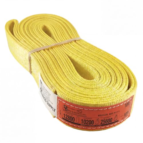 DD Sling 2" x 10' Nylon Endless Lifting Sling – USA Made | 12,800 lb Vertical, 10,200 lb Choker, 25,600 lb Basket – 2 Ply Heavy Duty 900 Webbing, Type 5 Endless Rigging Sling - size: 2"x10'
