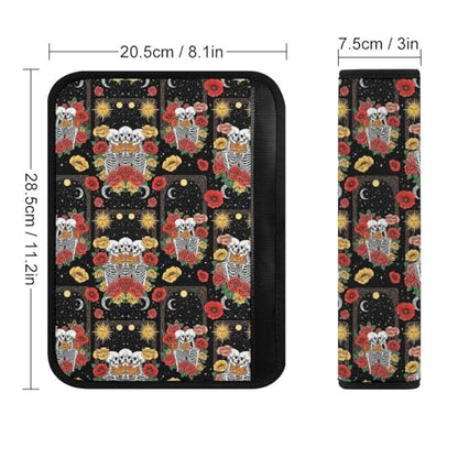 2 Pack Floral Valentines Day Roses Skull Lover Car Seat Straps Shoulder Pads Soft Padded Seat Belt Cushion for Kids, All Vehicles, Pressure Relief - color: Pattern 107