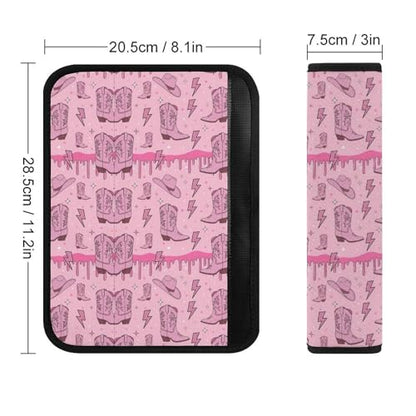 Universal Soft and Comfortable Seat Belt Shoulder Pad for Adult Use, Most Cars, 1 Pair Glitter Cowgirl Hat Boots Harness Pads Strap Anti-Slip Pad - color: Pattern 1249