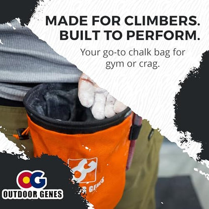 Chalk Bag for Climbing, Durable, Lightweight, Adjustable Belt | Practice & Match Use