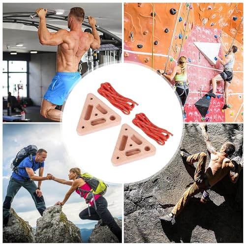 Hangboard Rock Climbing Triangular Wooden Grip Strengthener with | Hangboard Doorway Mount for Home Playroom Garage Basement Apartment Gym Dorm Studio