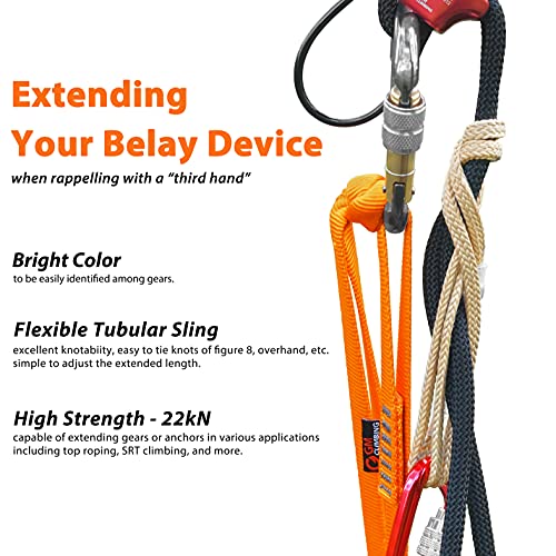 GM CLIMBING 16mm Nylon Sling Runner 22kN / 4950lbf CE UIAA Certified - color: Green, size: 60cm / 24inch | Single Unit