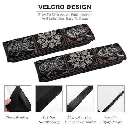 2 Pack Warrior Vikings Norse Mythology Car Seat Belt Pad Soft Padded Harness Pads Strap for Child, Car Seats Pushchair Strollers High Chair Pushchair, Anti-Slip Pad - color: Pattern 1137