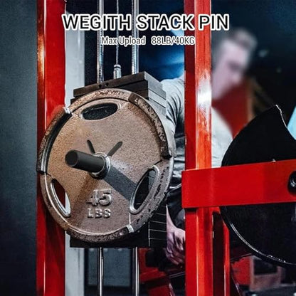 Weight Stack Pin with Spring Clip Collar – Gym Pin for Weight Stack Machine, Weight Stack Extender Pin Strength Training Equipment for Commercial Gym and Home Gym - color: Pin Dia:8mm Length:110mm