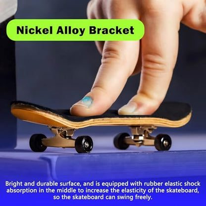 Mini Finger Skateboard – Professional-Style Handboard, 5-Layer Maple Wood, Bearing Wheels & Alloy Trucks, Soft Grip for Teens & Adults | Durable Fingerboard Trick Trainer (10x3x2cm)