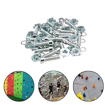 Generic 10pcs T-nut Rock Climbing Four Claw Wall Rock Climbing Stones Mounting Hardware Zinc Plated Climbing Stones Screws T Pronged