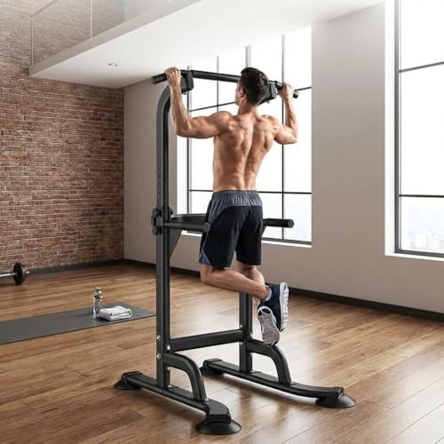 Power Tower for Home Gym, Pull Up and Dip Station - Adjustable Freestanding Chin Up Bar with 300 Lbs Capacity | Multi-Function Workout Machine for Calisthenics, Strength Training