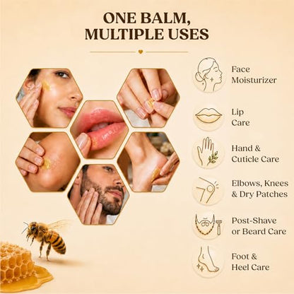 Sweet Bee Magic Organic Honey Bee Balm for Face, Skin & Body - All in One Honey Balm - Beeswax Body Moisturizer - All Natural Aid - 1 jar (2oz) - size: 2 Ounce (Pack of 1)