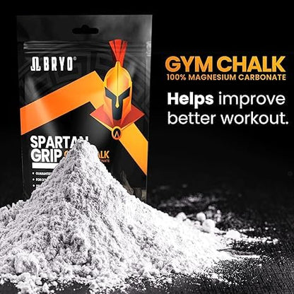 BRYO Spartan Grip Loose Chalk Bag Refill - 14.1oz - Premium Sports Chalk for Enhanced Grip - Ideal for Weightlifting, Climbing, Gymnastics, and More | Loose 14.1 oz sports chalk improves grip for weightlifting, climbing, gymnastics, powerlifting, and trai