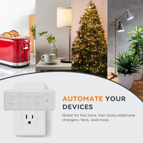 Countdown Digital Timer Outlet, Plug-in Timer for Electrical Outlets with Repeat Function, Manual Override, Up to 4H Auto Shut Off Switch for Indoor Lamp, Fan, Aquarium, 1875W, ½ HP, 4 Pack - size: 4 - Pack