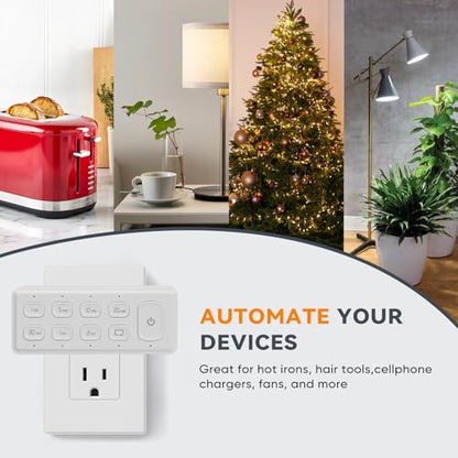 Countdown Digital Timer Outlet, Plug-in Timer for Electrical Outlets with Repeat Function, Manual Override, Up to 4H Auto Shut Off Switch for Indoor Lamp, Fan, Aquarium, 1875W, ½ HP, 4 Pack - size: 4 - Pack