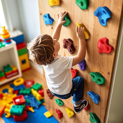 TOPNEW 25PCS Rock Climbing Holds for Kids, Large Climbing Holds for Play Set, Swingset - Adult Rock Wall Holds with Mounting Hardware for Indoor Outdoor Rock Climbing Wall - style: 25 PCS Rock Climbing Holds