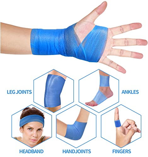 ADMITRY Pre Wrap Tape Athletic,3 Rolls X 22 Yards Blue Prewrap | Headbands for Hair,Foam Underwrap Sports Wrap - color: Pre Wrap Athletic Tape Blue(foam)-3 Rolls