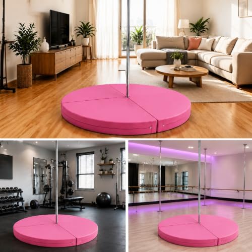 Pole Standard Dance Mat - Foldable Crash Mat, Portable Safety Round Dancing Cushion, Foldable Stripper Pole Crash Pad for Home Studios, Yoga, Gym - size: 160*5cm/63*2in