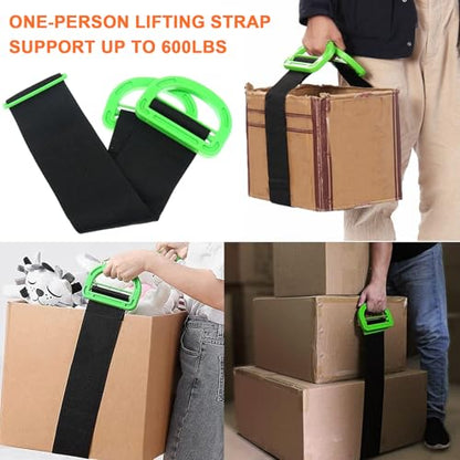 Upgraded Furniture Moving Straps with Chest Buckle,Shoulder Moving Straps with 1-Person Lifting Strap, Adjustable Easily Lifting and Moving for Mattresses, Appliances Heavy Object Up to 1200LBS - color: Orange-2Person Straps