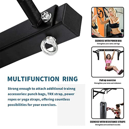 ptlsy Wall Mounted Pull Up Bar Multifunctional with Multi-grip Chin Up Bar Heavy Duty Dip Station for Home Gym Indoor Workout, Fitness Equipment, Dip Stand Supports to 440 Lbs - style: Multi Grip Style