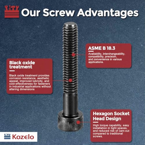 25pcs Socket Head Cap Screws - [M5-0.8 x 35mm] Alloy Steel Black Oxide Grade 12.9 Internal Hex Screw for 3D Printer Furniture Industrial Use, Black - size: M5-0.8x35mm