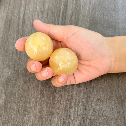 Marble Baoding Balls, Chinese Meditation Stress Relief Balls for Hand Therapy, Manual Massage Exercise, 2 Count Beige, 1.57 Inch - color: Beige, size: Medium-1.57"