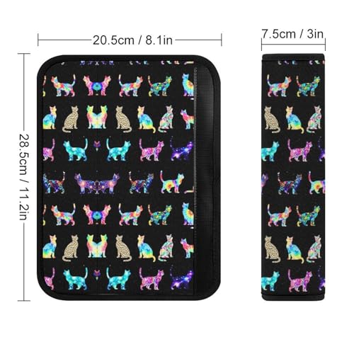 Soft Padded Car Seat Belt Pad for Child, Most Cars, 2 Piece Colorful Cats Seat Belt Cushion Comfortable Driving - color: Pattern 696