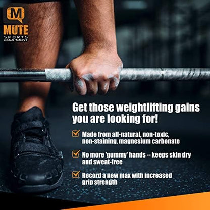 MUTE Sports Gym Chalk Case Pack of 10 Boxes, 80 2 oz. Blocks, White, Magnesium Carbonate | Weightlifting, Gymnastics, Rock Climbing, Olympic Lifting, Barbell | Better Grip and Dry Hands
