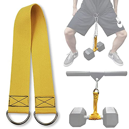 J Bryant Fitness Dumbbell Loading Strap for Dip Belt Weight Plate Loading Strap Heavy Duty Weight Belt Accessories - color: Yellow