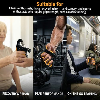 Sutekus Hand Grip Strengthener with Digital Counter, Ergonomic Grip Strength Trainer for Athletes, Musicians, Forearm Exercise & Physical Therapy