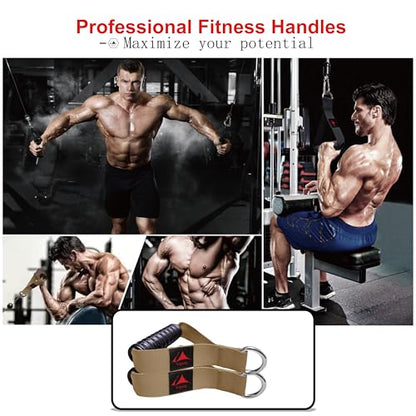 Heavy Duty Gym Workout Handles Attachment for Cable Machine,Resistance Band,Pulley System Home Exercise Equipment, Comfortable and Stronger Grip - color: Knight Khaki