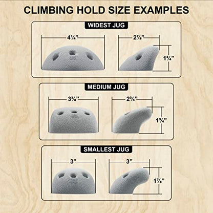 Atomik Climbing Set of 10 Medium Screw-On Basic Jugs in Gray