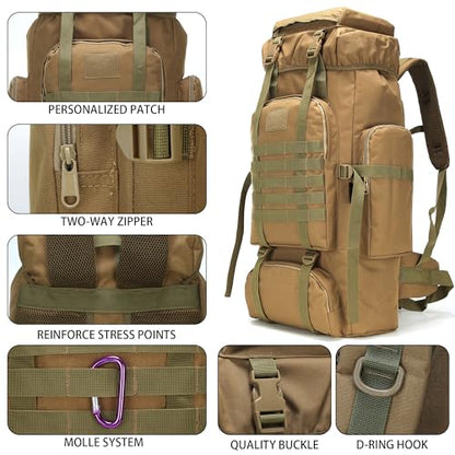 Hiking Backpack for Men 70L/100L Camping Backpack Military Rucksack Molle 3 Days Assault Pack for Climbing | Camping Backpack - color: 70l-khaki