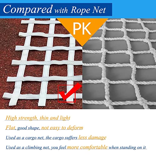 Climbing Cargo Net Heavy Duty,Ninja Net,Rope Ladder for Kids Outdoor Treehouse Backyard Playground Indoor Obstacle Webbing Net for Swing Set Jungle Gym Accessories for Slacklines,White - size: 3x49ft/0.9x14.9m
